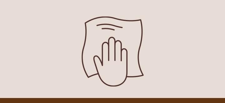 Icono de mano con un paño